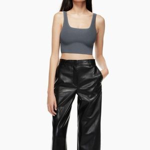 Aritzia Babaton Sculpt Knit Squareneck Cropped Tank